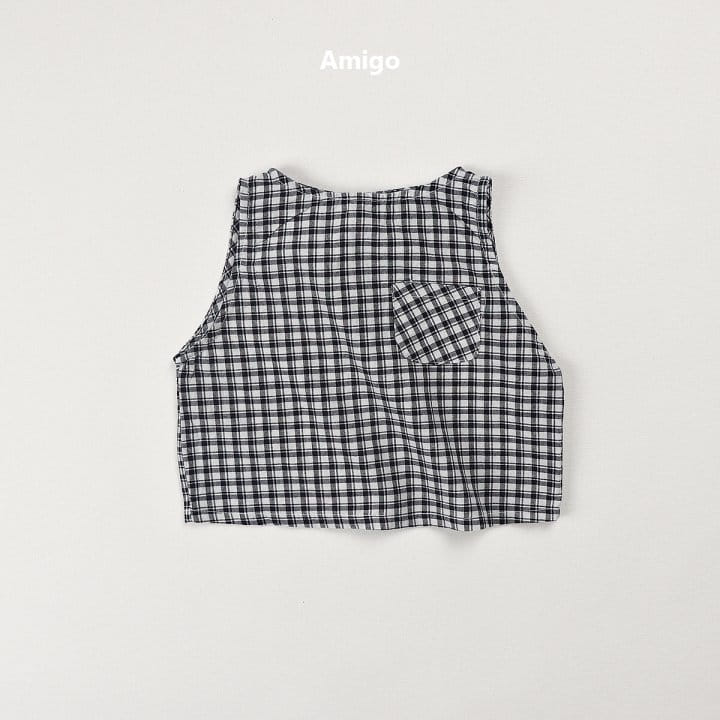 Amigo - Korean Children Fashion - #littlefashionista - Double Check Sleeveless Tee - 3