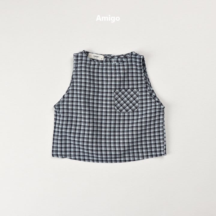 Amigo - Korean Children Fashion - #prettylittlegirls - Double Check Sleeveless Tee - 6