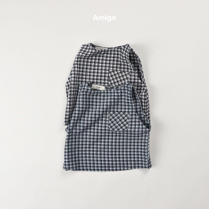 Amigo - Korean Children Fashion - #todddlerfashion - Double Check Sleeveless Tee - 7