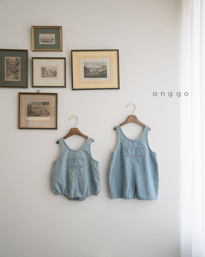 Anggo - Korean Baby Fashion - #babyboutiqueclothing - Brownie Overalls Denim Romper - 2