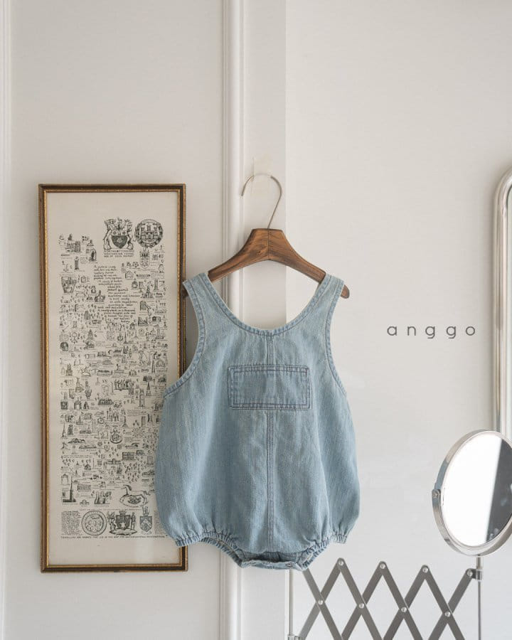 Anggo - Korean Baby Fashion - #babyclothing - Brownie Overalls Denim Romper - 3