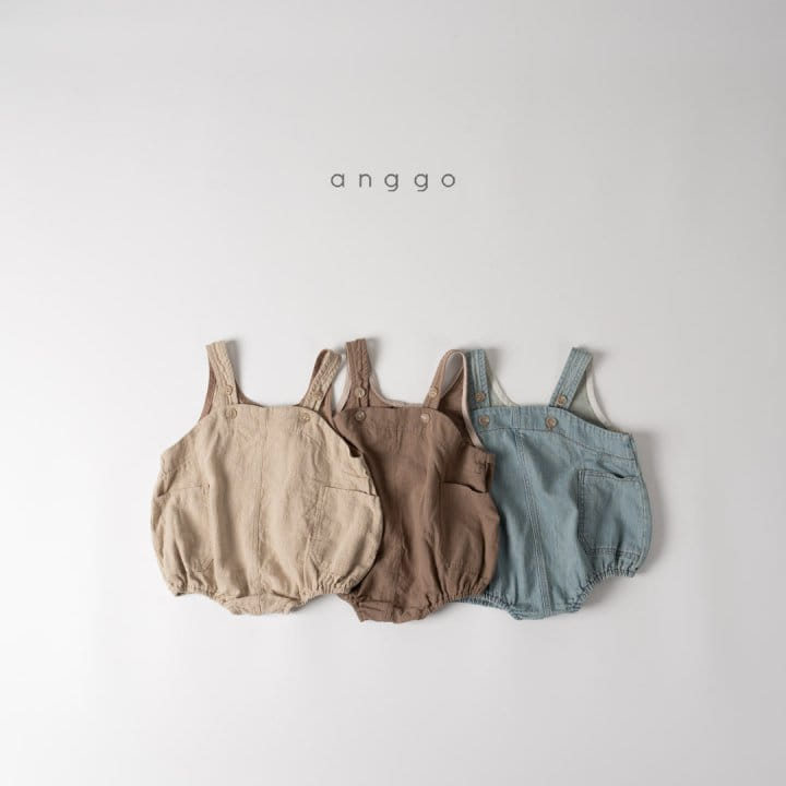 Anggo - Korean Baby Fashion - #babyclothing - Brownie Overalls Denim Romper - 4