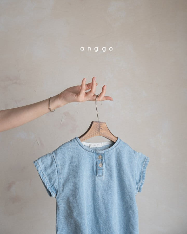 Anggo - Korean Baby Fashion - #babylifestyle - Pie Denim Button Romper - 3