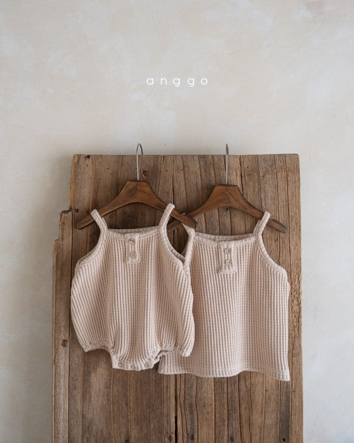 Anggo - Korean Baby Fashion - #onlinebabyboutique - Croiffle Sleeveless Romper - 6