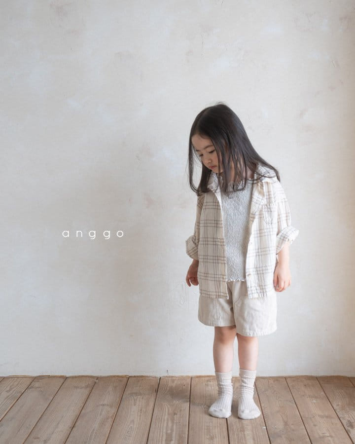 Anggo - Korean Children Fashion - #childofig - Caramel Check Shirt - 2