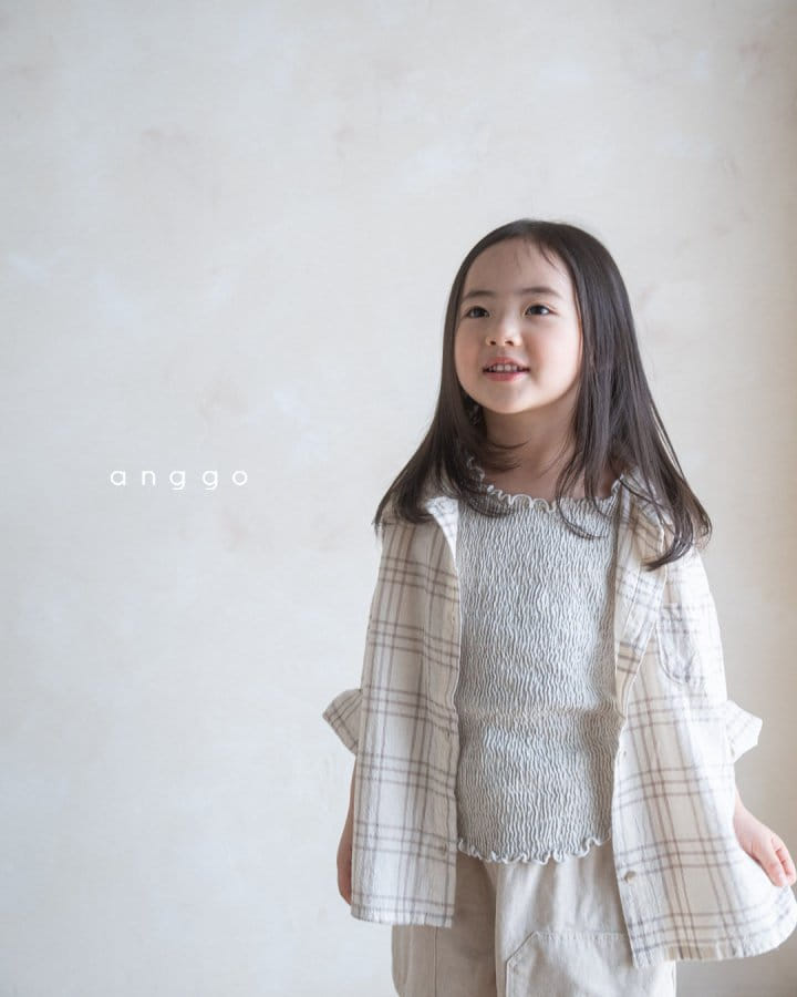 Anggo - Korean Children Fashion - #childrensboutique - Caramel Check Shirt - 3
