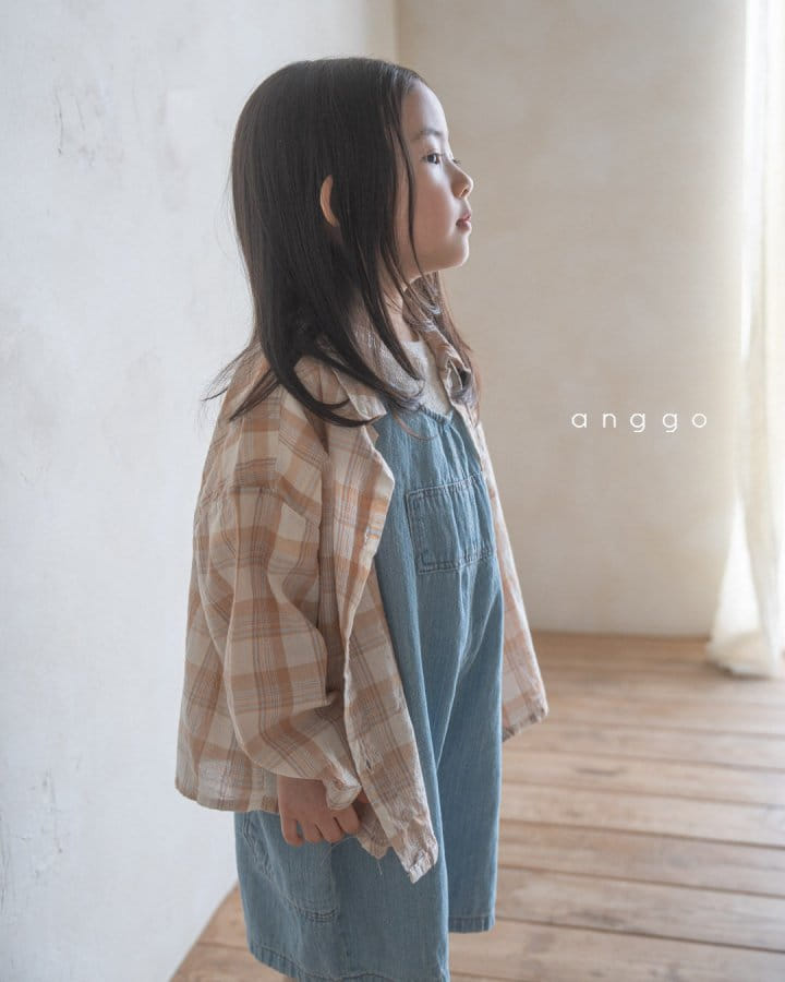 Anggo - Korean Children Fashion - #discoveringself - Caramel Check Shirt - 5