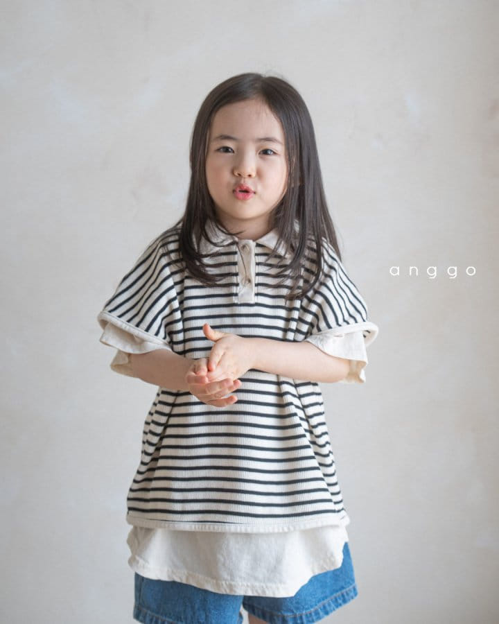 Anggo - Korean Children Fashion - #fashionkids - Kitkat Collar Tee - 2