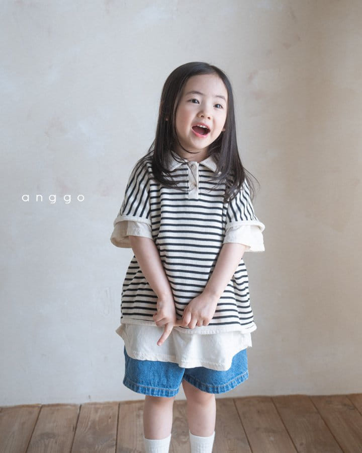 Anggo - Korean Children Fashion - #kidzfashiontrend - Kitkat Collar Tee - 5