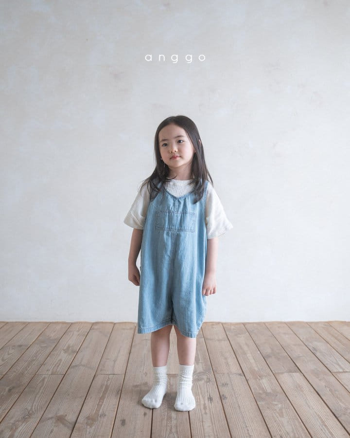 Anggo - Korean Children Fashion - #littlefashionista - Brownie Denim Overalls  - 10