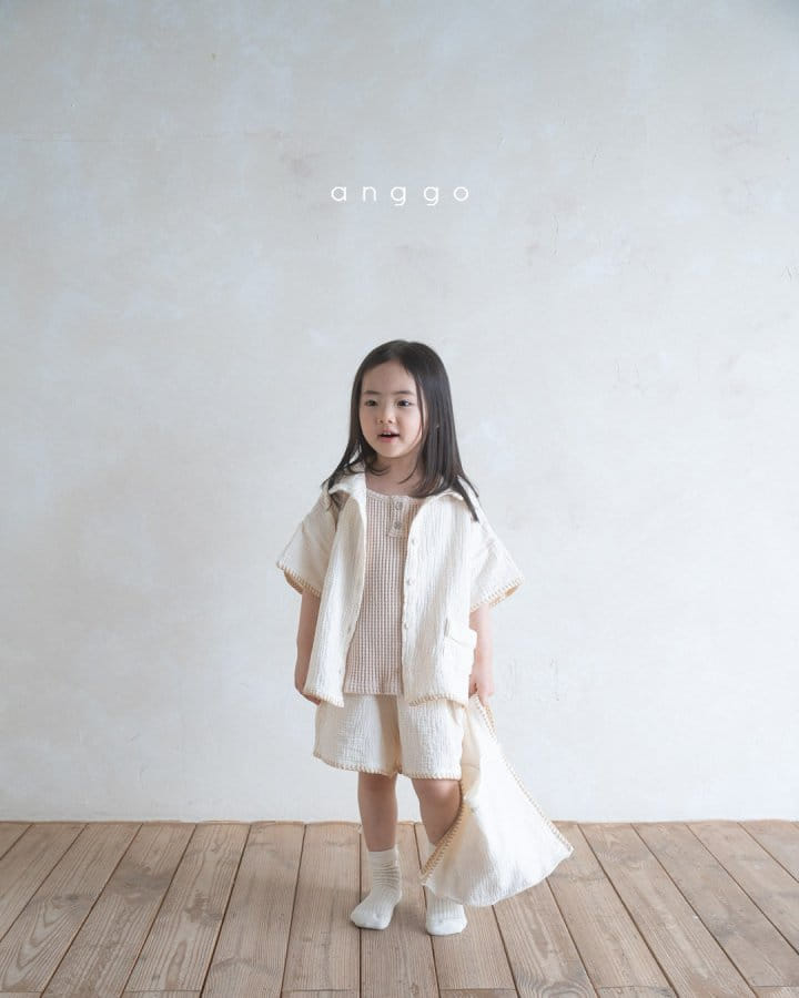 Anggo - Korean Children Fashion - #magicofchildhood - Croiffle Sleeveless Tee - 5