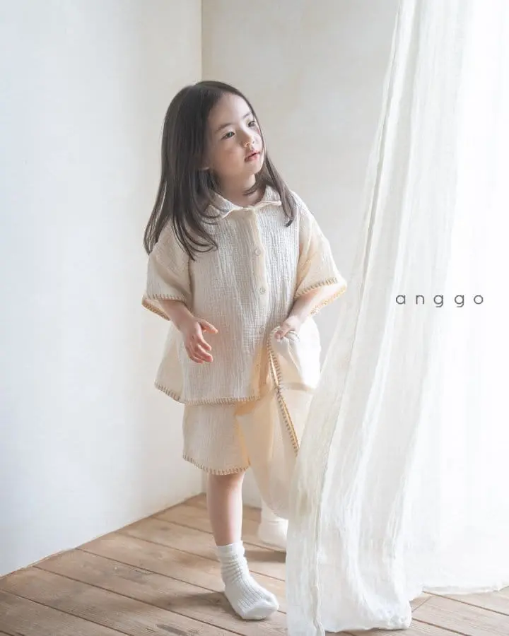 Anggo - Korean Children Fashion - #toddlerclothing - Muffin Top Bottom Set - 2