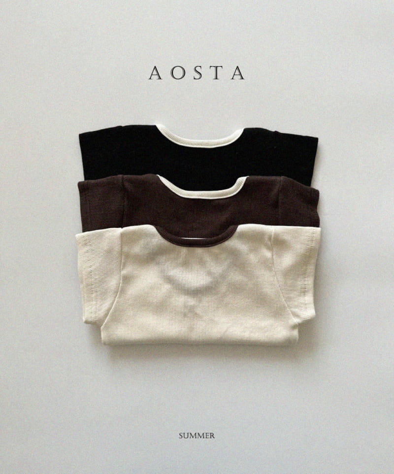 Aosta - Korean Children Fashion - #childrensboutique - Rib Short Sleeve Tee - 5
