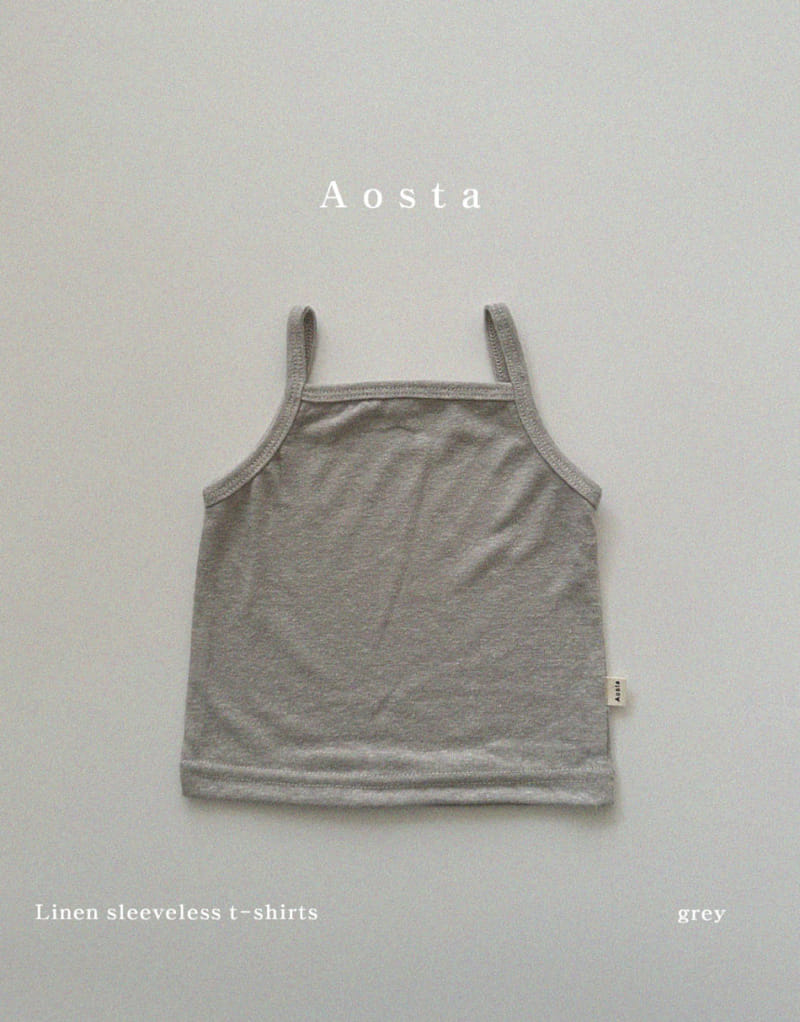 Aosta - Korean Children Fashion - #designkidswear - Linen Sleeveless Tee - 6