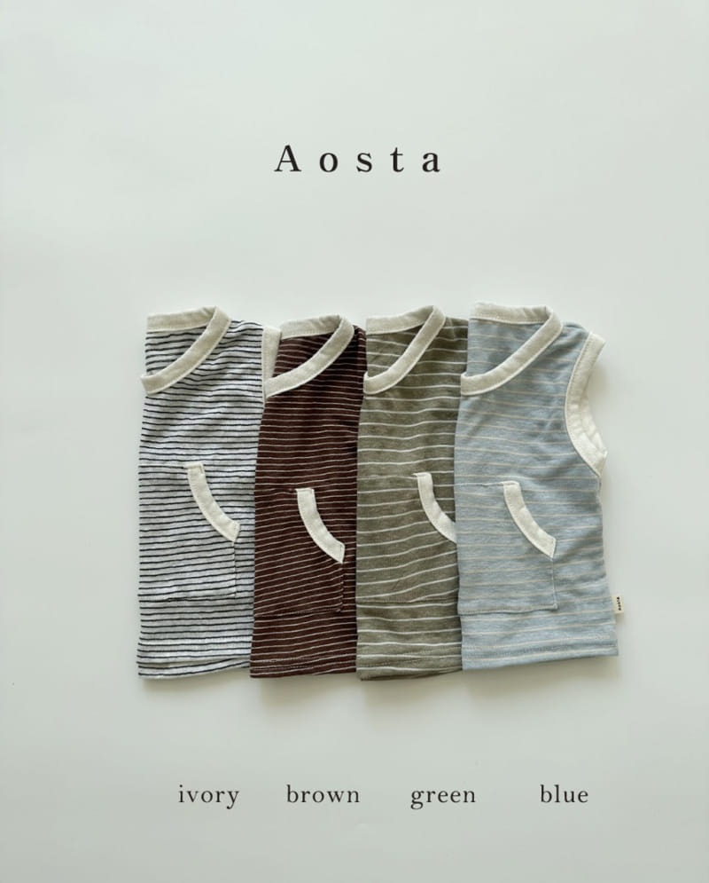 Aosta - Korean Children Fashion - #designkidswear - River Linen Sleeveless Tee - 2