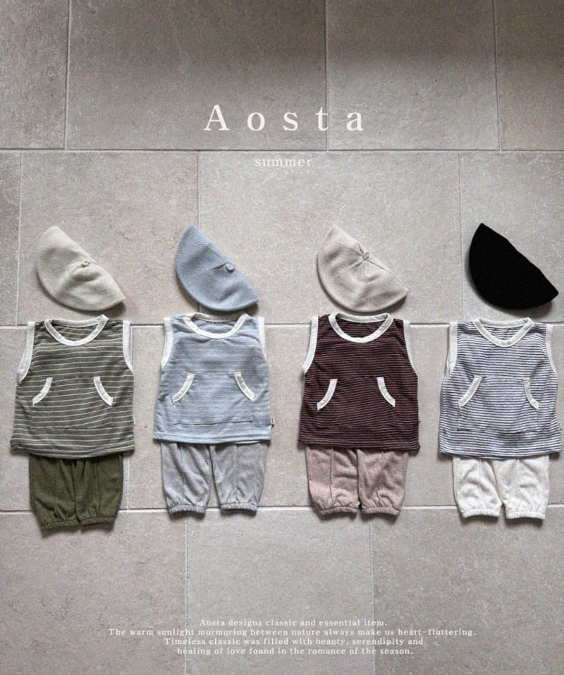 Aosta - Korean Children Fashion - #discoveringself - River Linen Sleeveless Tee - 3