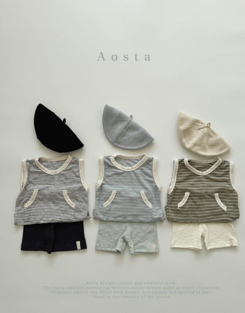 Aosta - Korean Children Fashion - #discoveringself - River Linen Sleeveless Tee - 4