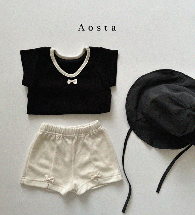Aosta - Korean Children Fashion - #fashionkids - Rib Short Sleeve Tee - 8