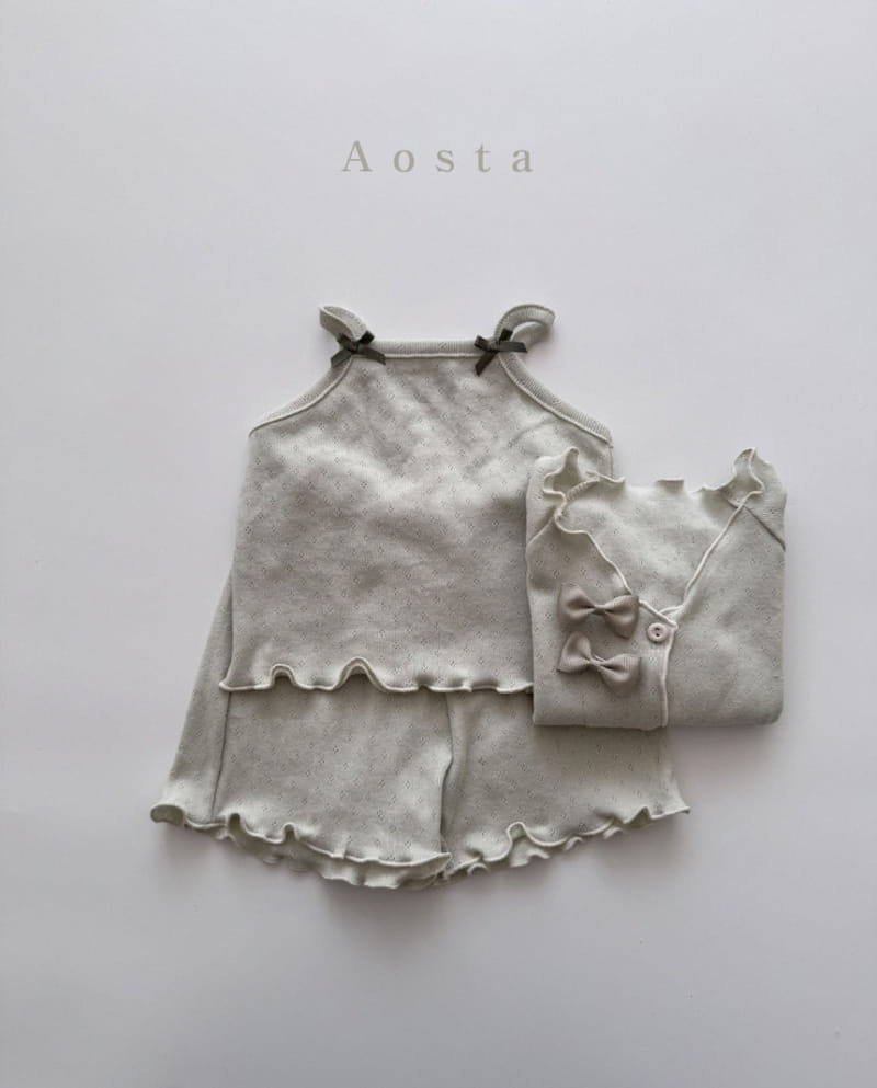 Aosta - Korean Children Fashion - #fashionkids - Eyelet Sleeveless Tee - 5