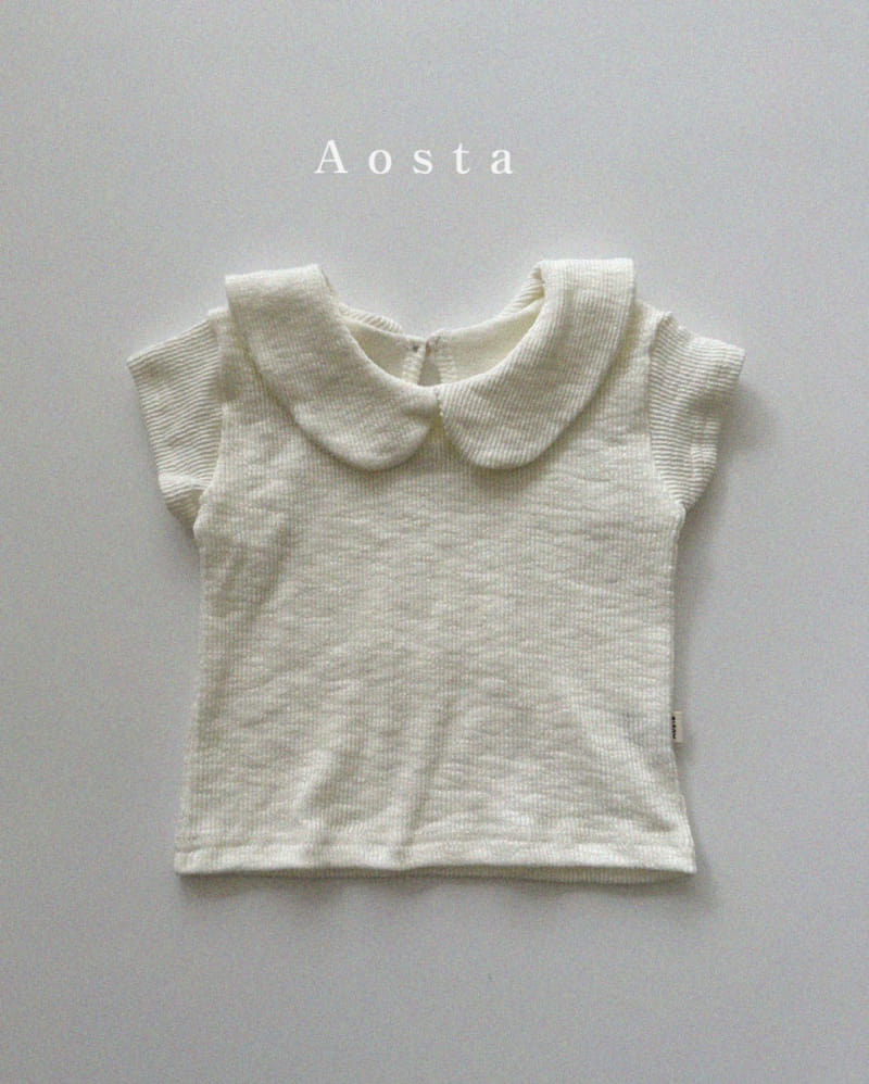 Aosta - Korean Children Fashion - #discoveringself - Round Collar Tee - 4