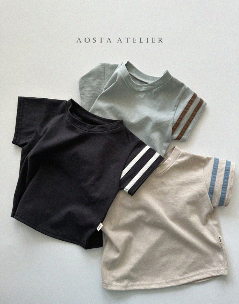 Aosta - Korean Children Fashion - #kidsshorts - Line Tee