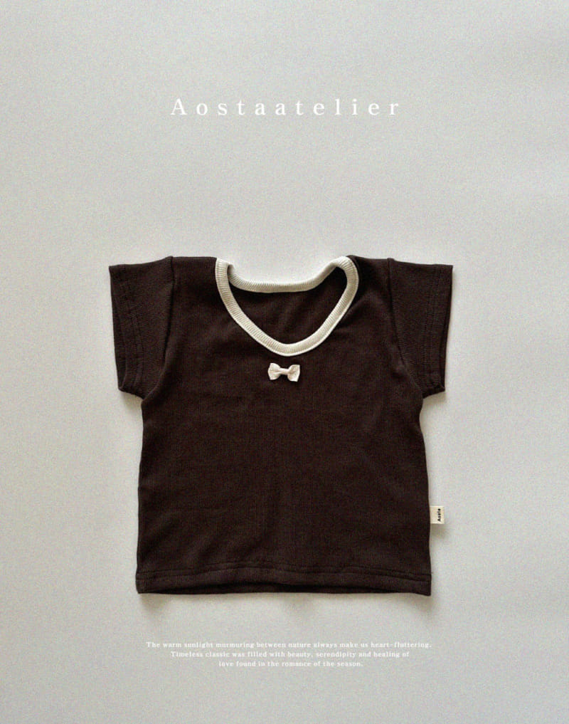 Aosta - Korean Children Fashion - #kidsstore - Rib Short Sleeve Tee - 10