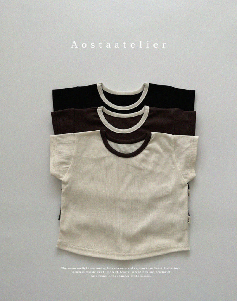 Aosta - Korean Children Fashion - #minifashionista - Rib Short Sleeve Tee