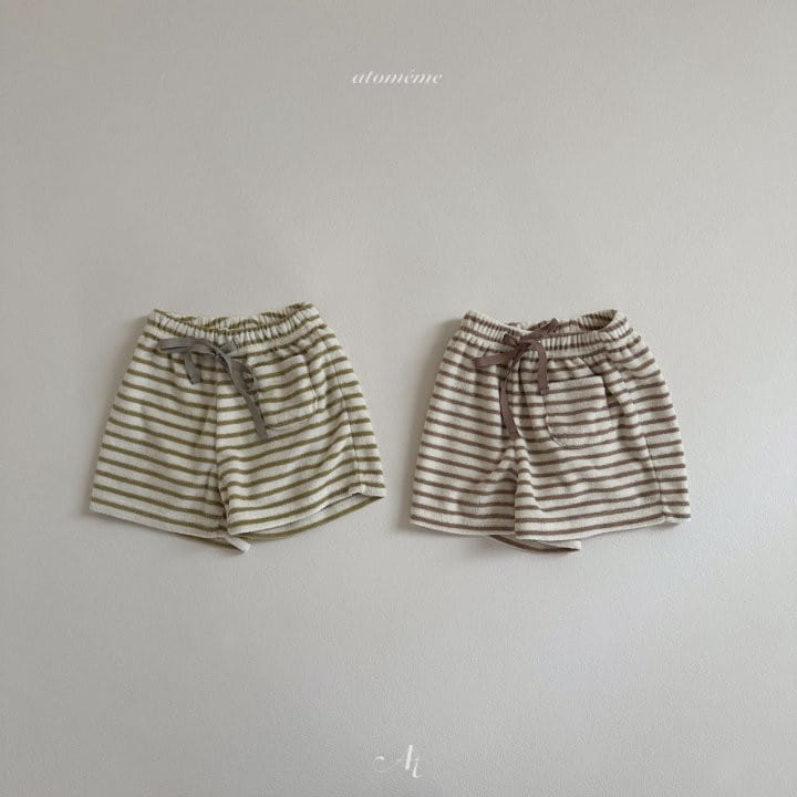 Atomeme - Korean Baby Fashion - #babyfashion - Line Terry Shorts - 2