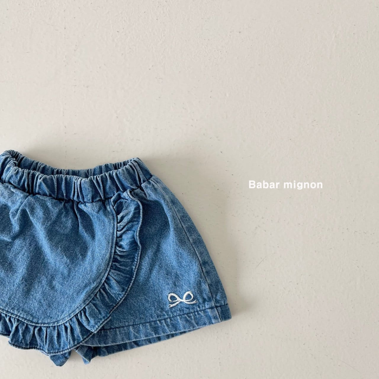 Babar Mignon - Korean Children Fashion - #fashionkids - Frill Denim Shorts - 3