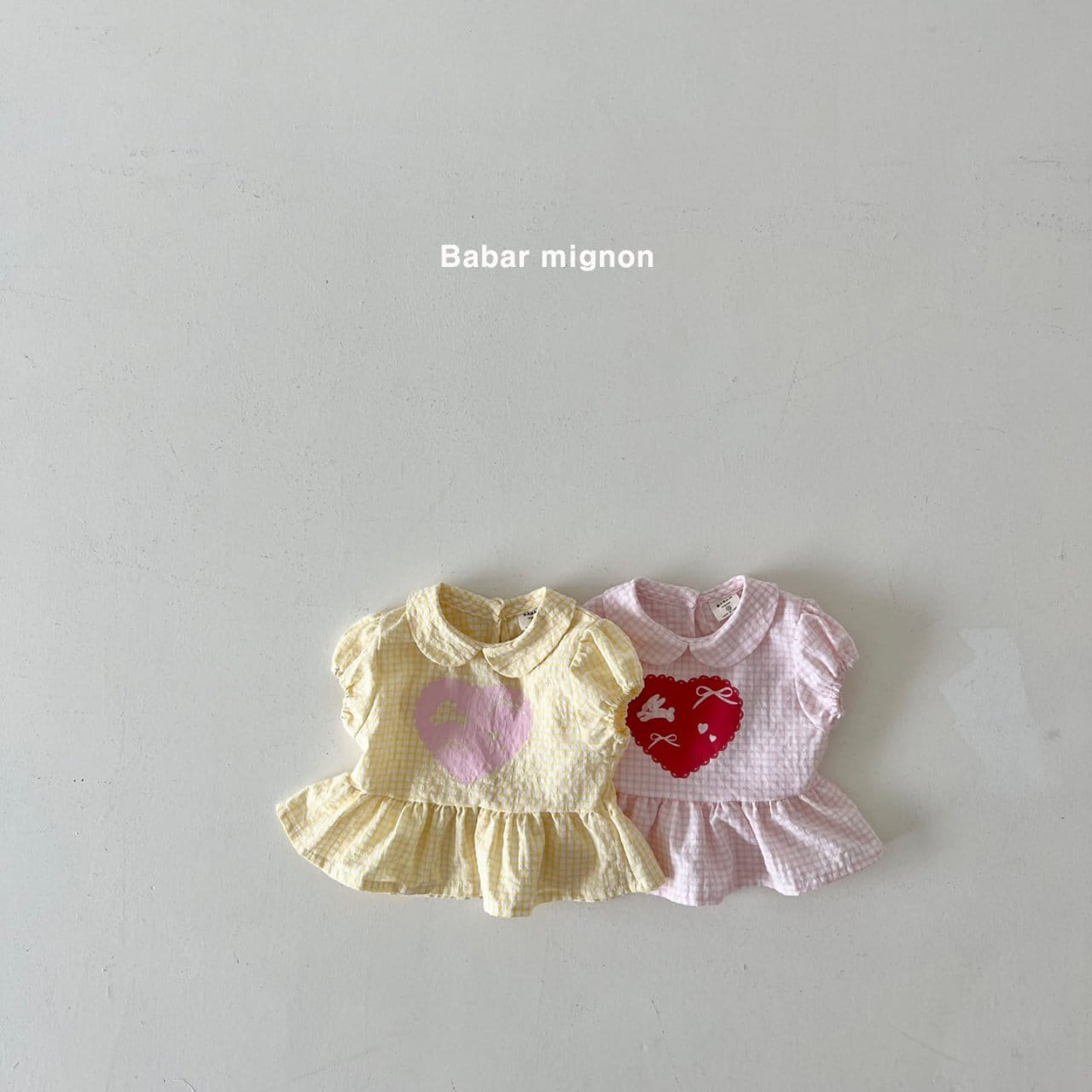 Babar Mignon - Korean Children Fashion - #kidsshorts - Collar Check Blouse