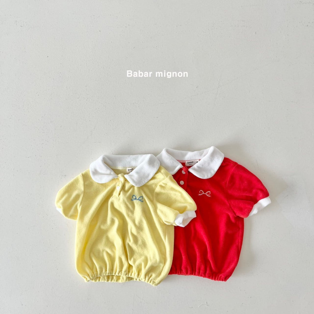 Babar Mignon - Korean Children Fashion - #kidsshorts - Terry Collar Tee - 2