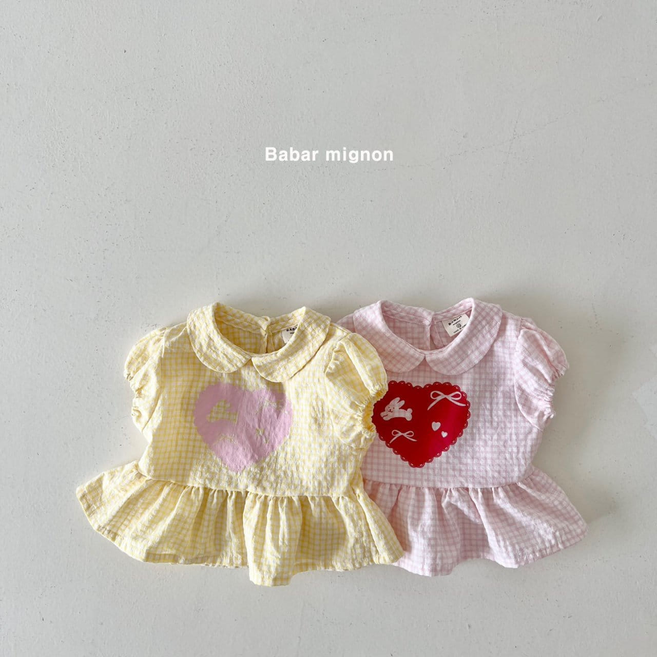 Babar Mignon - Korean Children Fashion - #kidsstore - Collar Check Blouse - 2