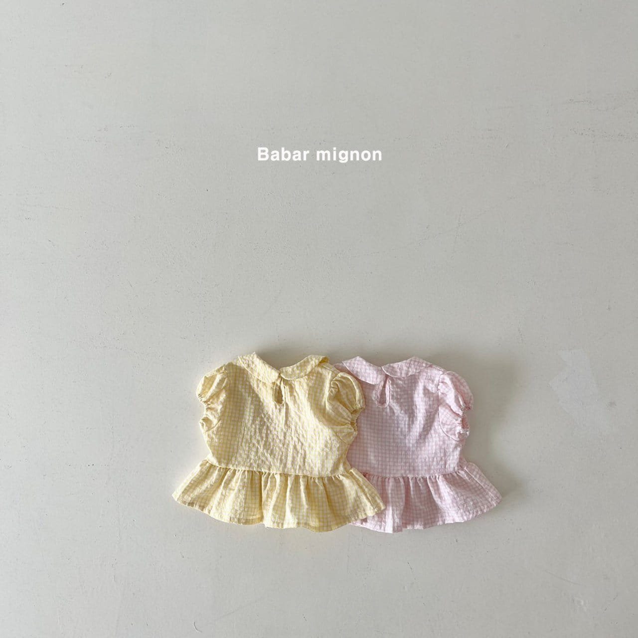 Babar Mignon - Korean Children Fashion - #littlefashionista - Collar Check Blouse - 5