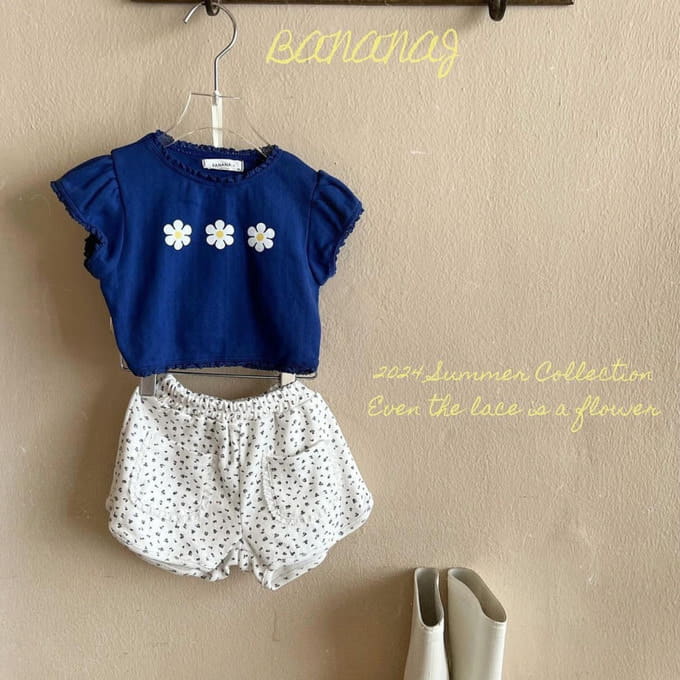 Banana J - Korean Children Fashion - #childofig - Three Flower Tee