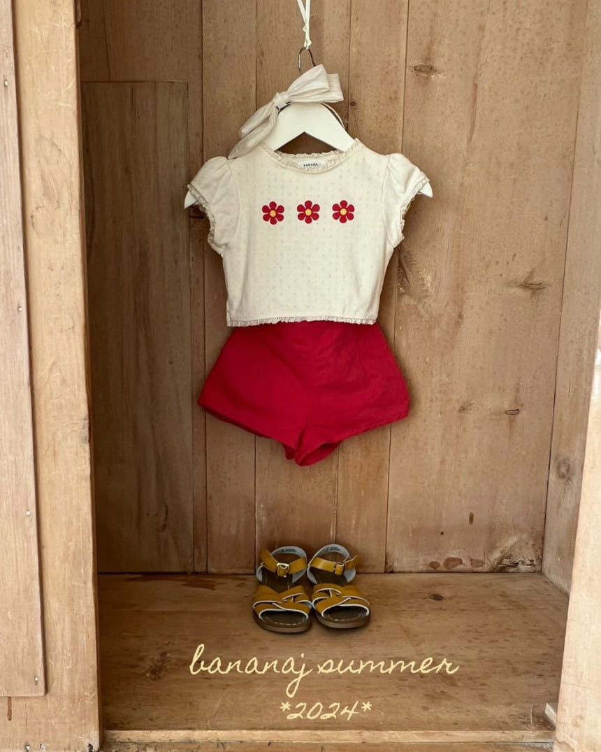 Banana J - Korean Children Fashion - #childrensboutique - Three Flower Tee - 2