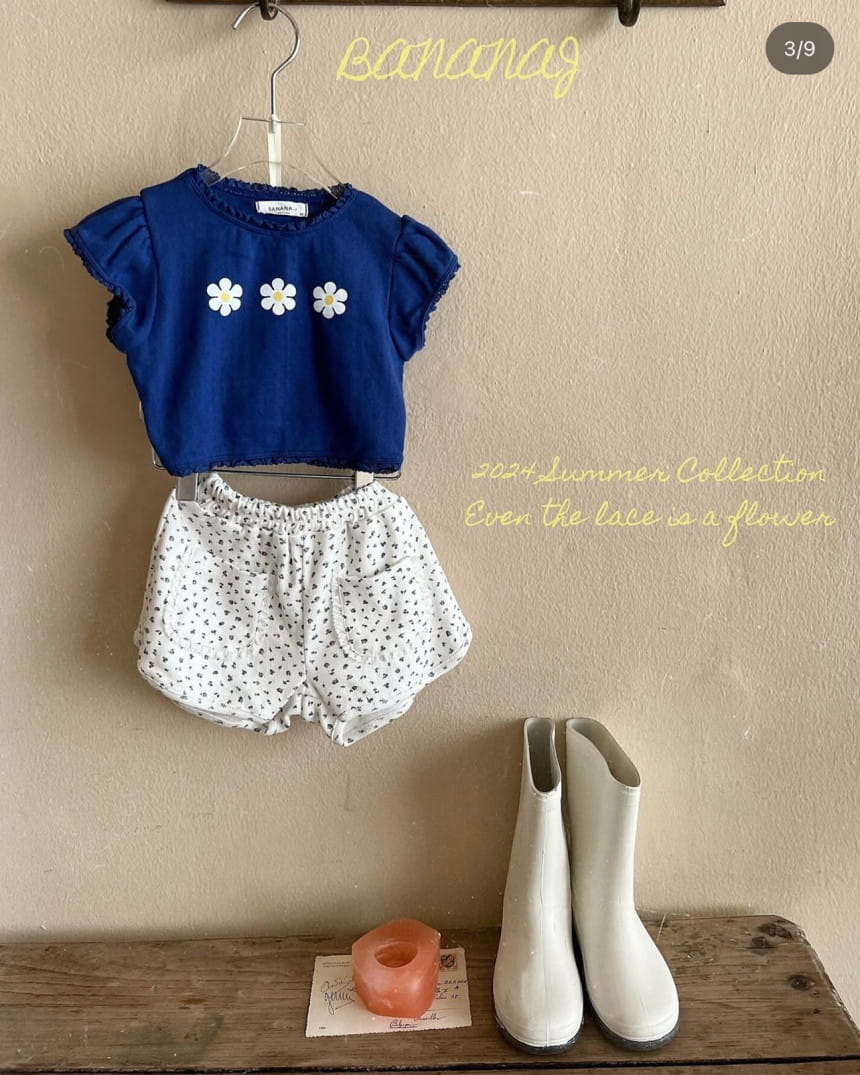 Banana J - Korean Children Fashion - #designkidswear - Three Flower Tee - 3