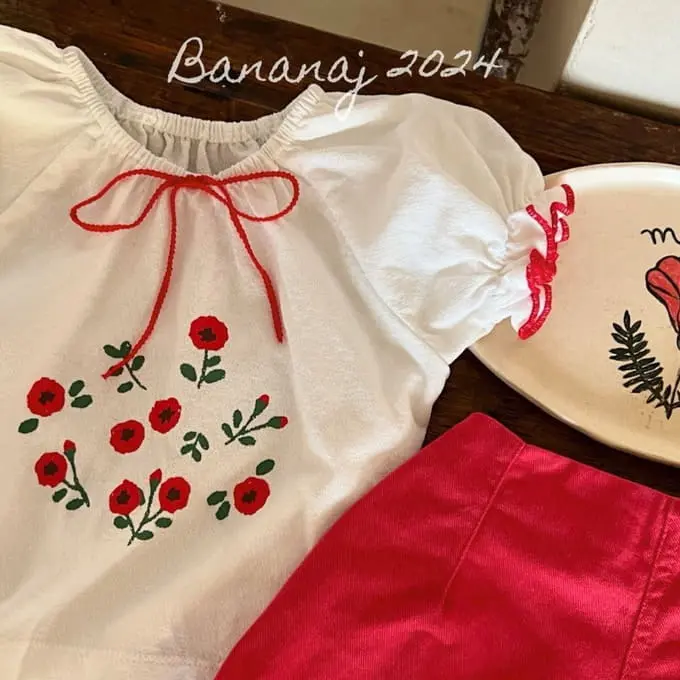 Banana J - Korean Children Fashion - #toddlerclothing - Rosy Tee