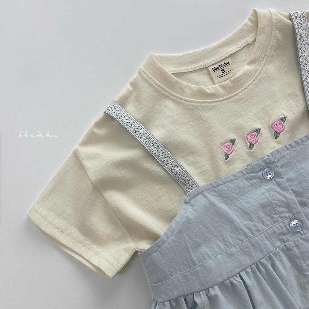 Bbonchu - Korean Children Fashion - #kidzfashiontrend - Rose Embroidery Tee - 4