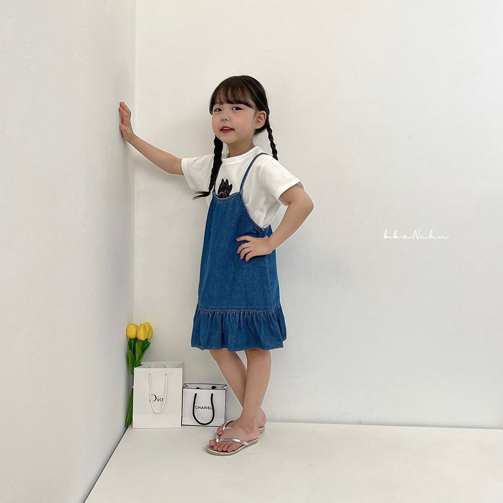 Bbonchu - Korean Children Fashion - #designkidswear - Denim Loose One-Piece - 6