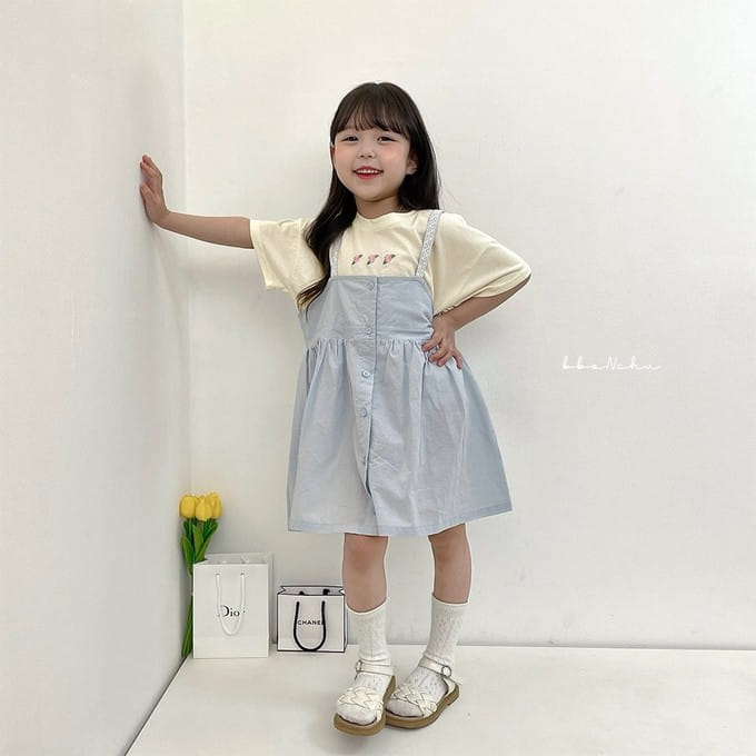 Bbonchu - Korean Children Fashion - #kidsshorts - Rose Embroidery Tee