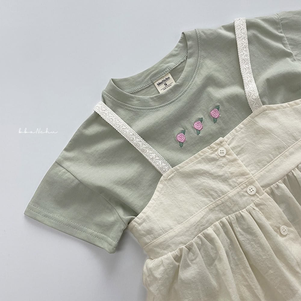 Bbonchu - Korean Children Fashion - #kidzfashiontrend - Rose Embroidery Tee - 3