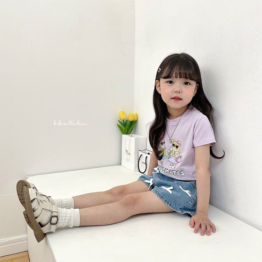 Bbonchu - Korean Children Fashion - #prettylittlegirls - Present Denim Shorts - 3
