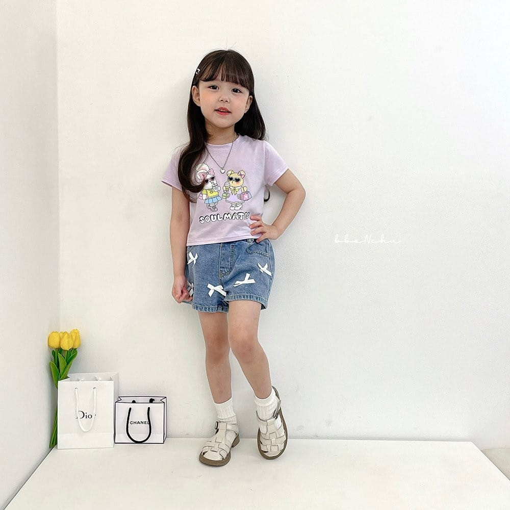 Bbonchu - Korean Children Fashion - #stylishchildhood - Present Denim Shorts - 6