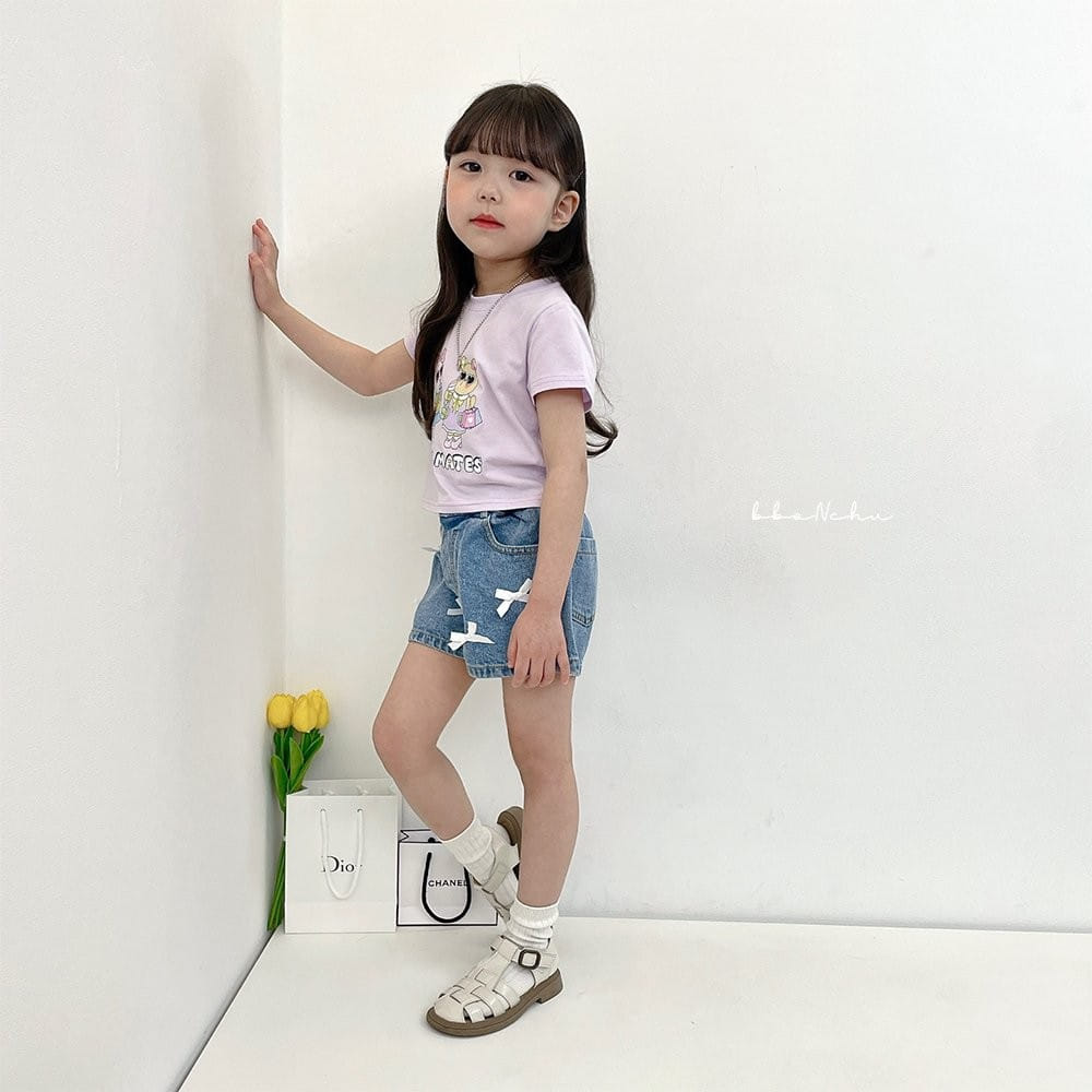 Bbonchu - Korean Children Fashion - #prettylittlegirls - Present Denim Shorts - 4