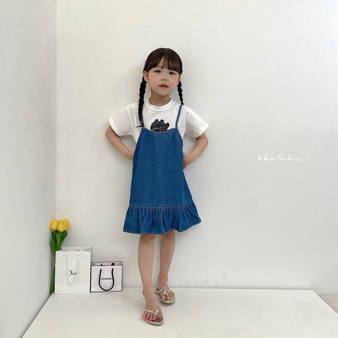 Bbonchu - Korean Children Fashion - #todddlerfashion - Denim Loose One-Piece