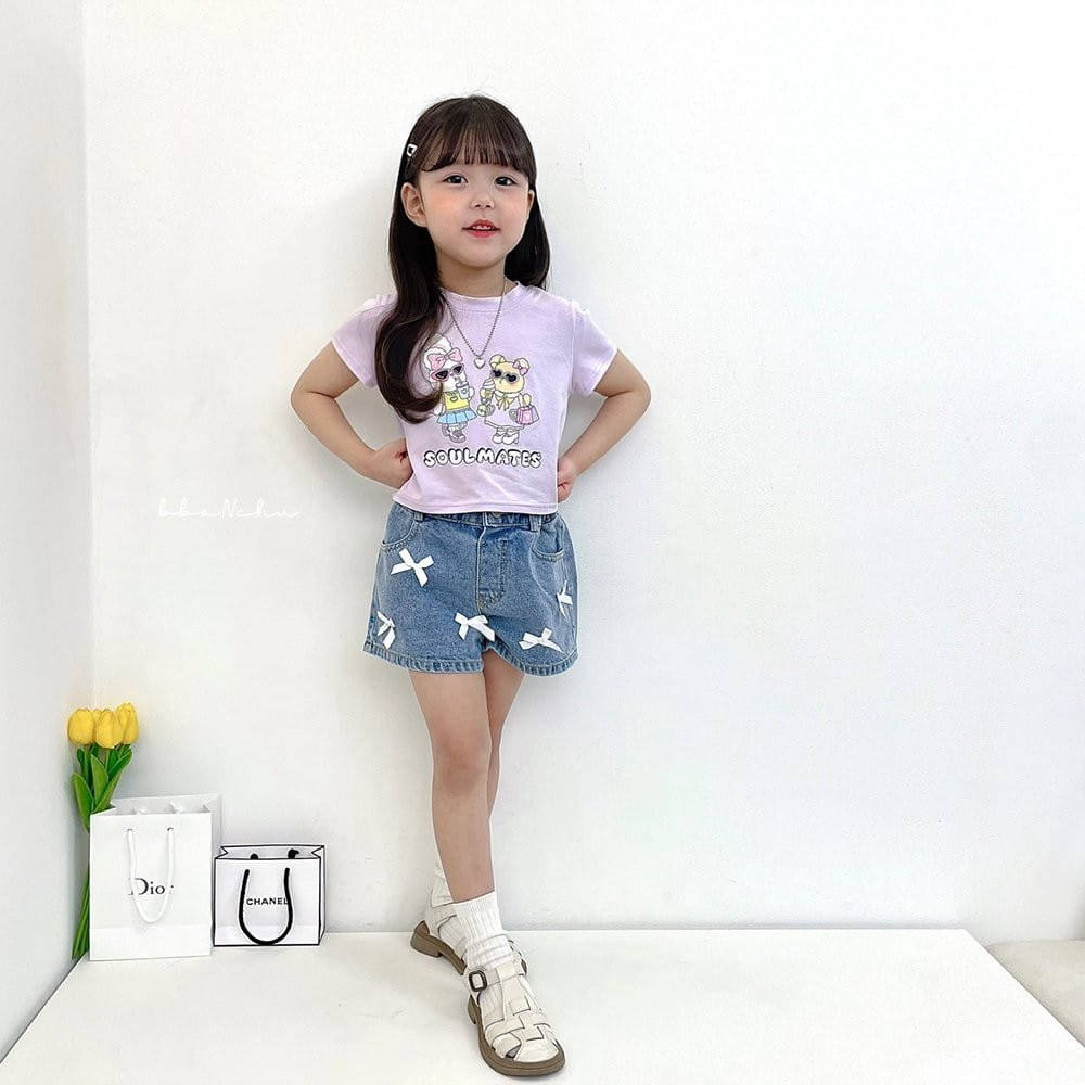 Bbonchu - Korean Children Fashion - #toddlerclothing - Present Denim Shorts - 5