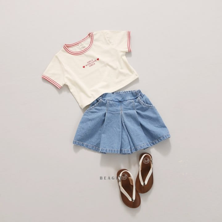 Beagle - Korean Children Fashion - #childrensboutique - Girl Heart Piping Tee - 7