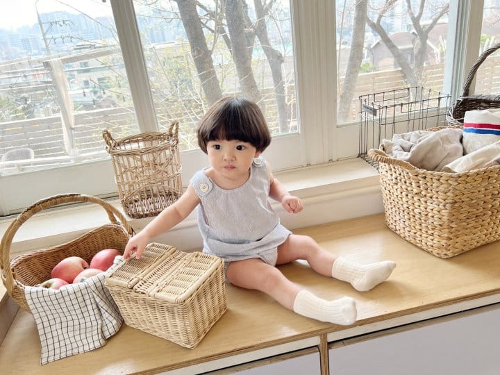 Bebe Nine - Korean Baby Fashion - #babywear - Wide Button Sleevless Top Bottom Set  - 10