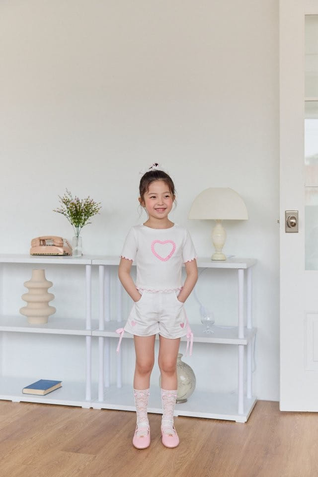 Berry Berry - Korean Children Fashion - #kidsstore - Heart Con Pants - 7
