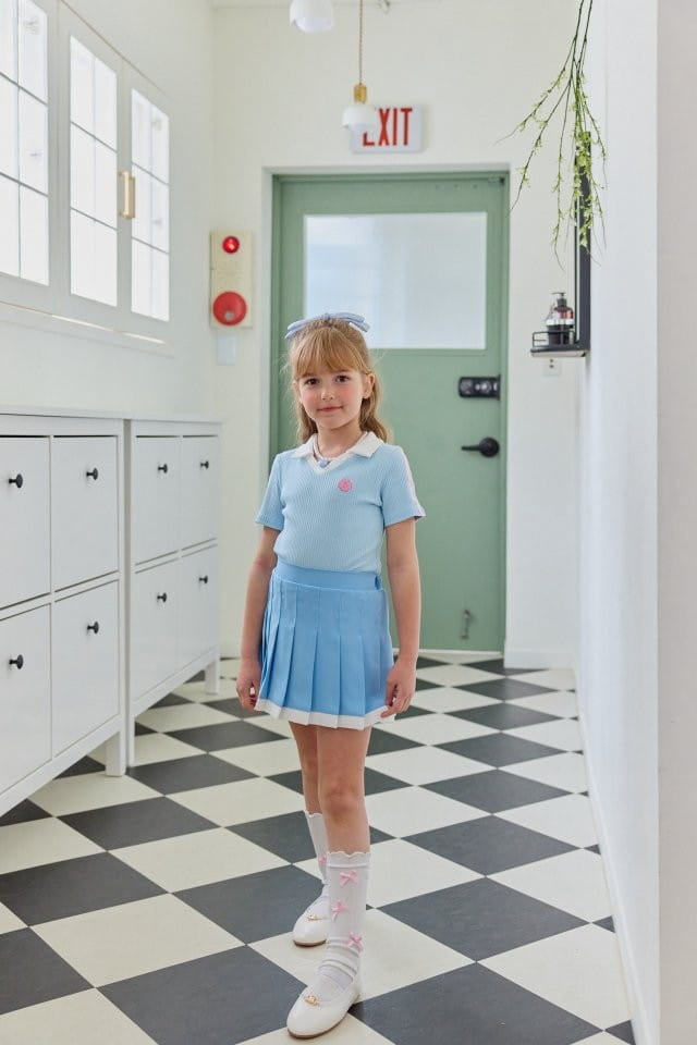 Berry Berry - Korean Children Fashion - #kidsshorts - Two Tone Wrinkle Skirt - 4